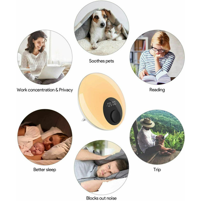 Gladle White Noise 24 NonLooping Natural Sounds Machine Night Light